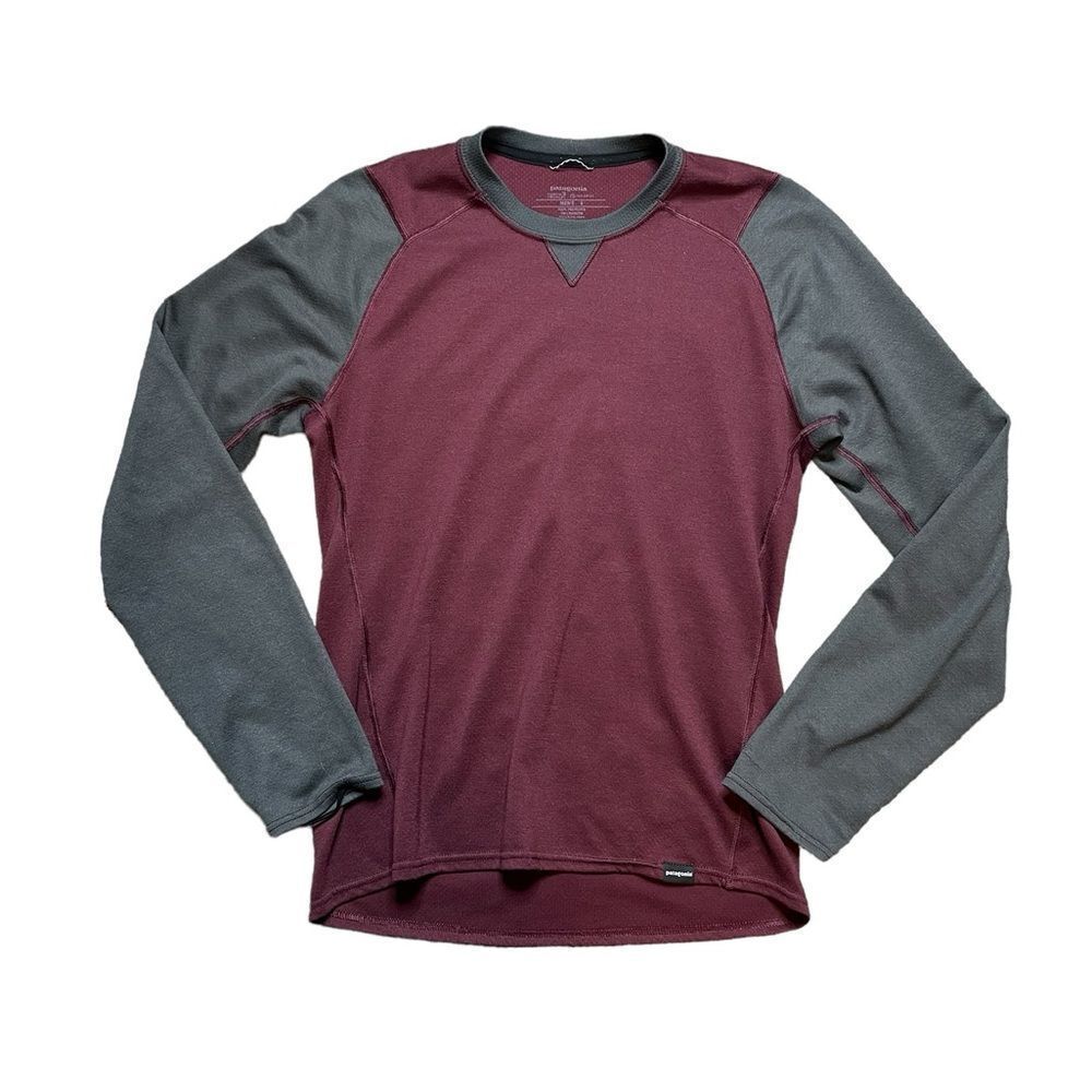 Patagonia Burgundy and Gray Long Sleeve Shirt